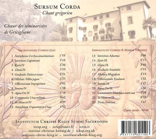 CD606 Sursum Corda détails