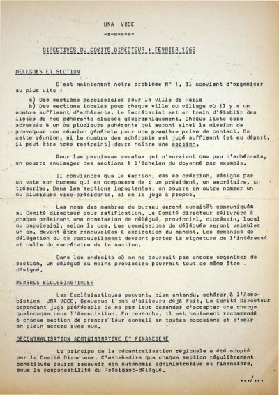 Revue N°2 (num.) - Una Voce - Directives du Comité Directeur
