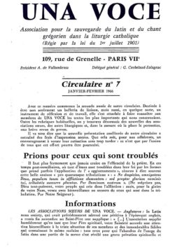 Revue N° 7 (num.) - Una Voce - Circulaire N° 7