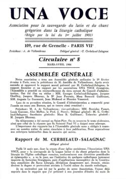 Revue N° 8 (num.) - Una Voce - Assemblée générale