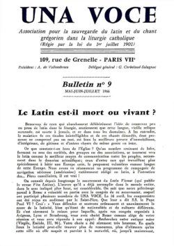 Revue N° 9 (num.) - Una Voce - Le Latin est-il mort ou vivant?