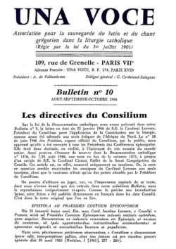 Revue N° 10 ( num.) - Una Voce - Les directives du Consilium