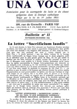 Revue N° 11 (num.) - Una Voce - "La lettre Sacrificium laudis"