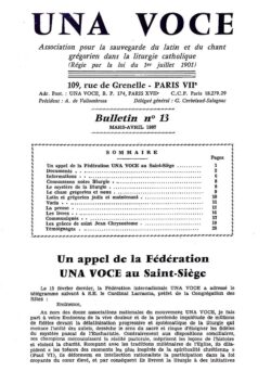 Revue N° 13 (num.) - Una Voce - Un  appel d'UNA VOCE au Saint-Siège