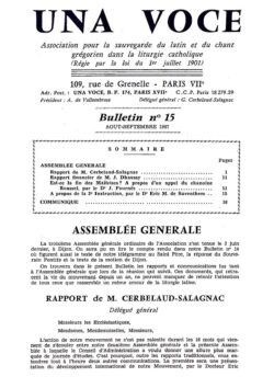 Revue N° 15 (num.) - Una Voce - Assemblée Générale