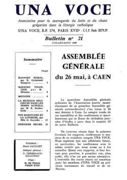 Revue N° 21 (num.) - Una Voce - Assemblée Générale du 26 mai