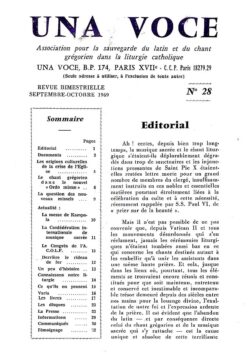 Revue N° 28 (num.) - Una Voce - Editorial, Les origines culturelles de la crise