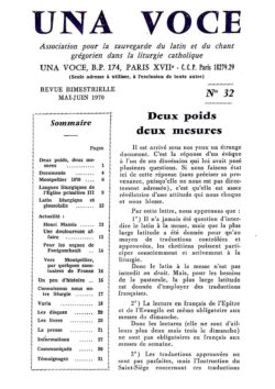 Revue N° 32 (num.) - Una Voce - Deux poids deux mesures