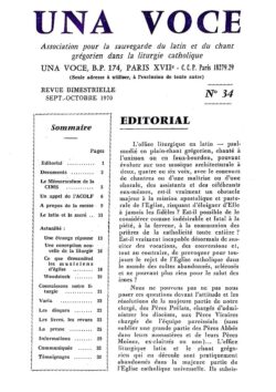 Revue N° 34 (num.) - Una Voce - Editorial : le latin et  le sacré
