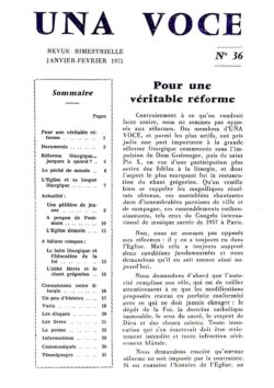 Revue N° 36 (num.) - Una Voce - Pour une véritable réforme