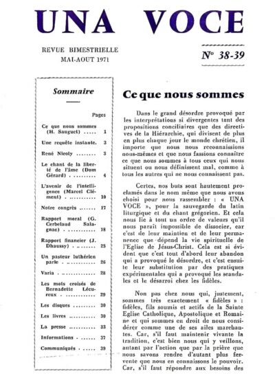 Revue N° 38-39 (num.) - Una Voce - Ce que nous sommes
