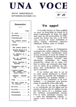 Revue N° 40 (num. ) - Una Voce - Un appel