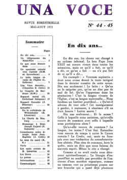 Revue N° 44-45 (num.) - Una Voce - En dix ans...