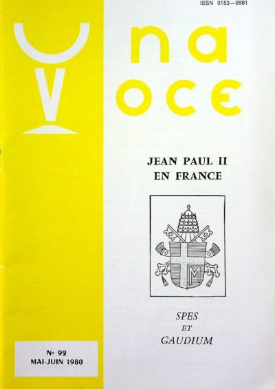 Revue N° 92 (num.) - Una Voce - Jean-Paul II en France