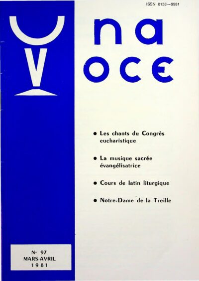 Revue N° 97 (num.) - Una Voce - Les chants du Congrès eucharistique