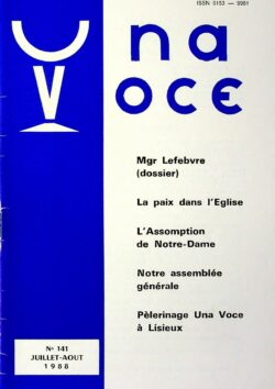 Revue N° 141 (num.) Una Voce -  Dossier Mgr Lefèbvre