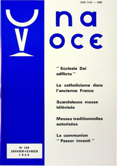 Revue N° 144 (num.) - Una Voce - Ecclesia Dei afflicta