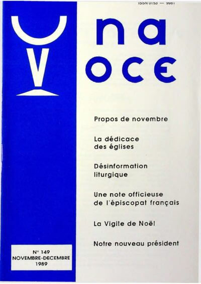 Revue N° 149 (num.) - Una Voce- La dédicace des églises