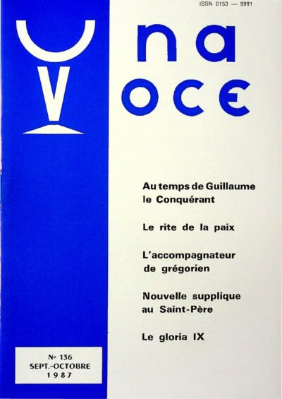 Revue N° 136 - Una Voce - Au temps de Guillaume le Conquérant
