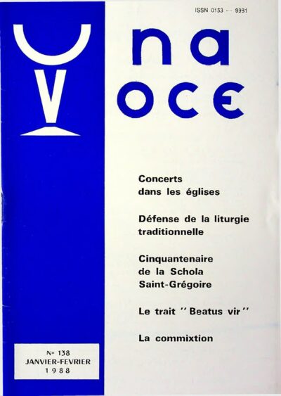 Revue N° 138 - Una Voce - Concerts dans les églises