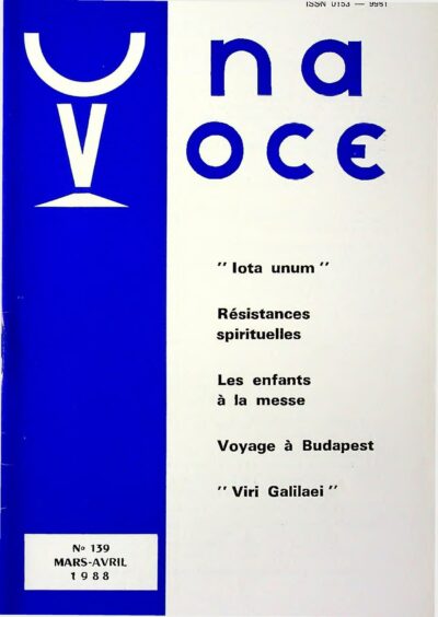 Revue N° 139 (num.) - Una Voce - Iota unum -