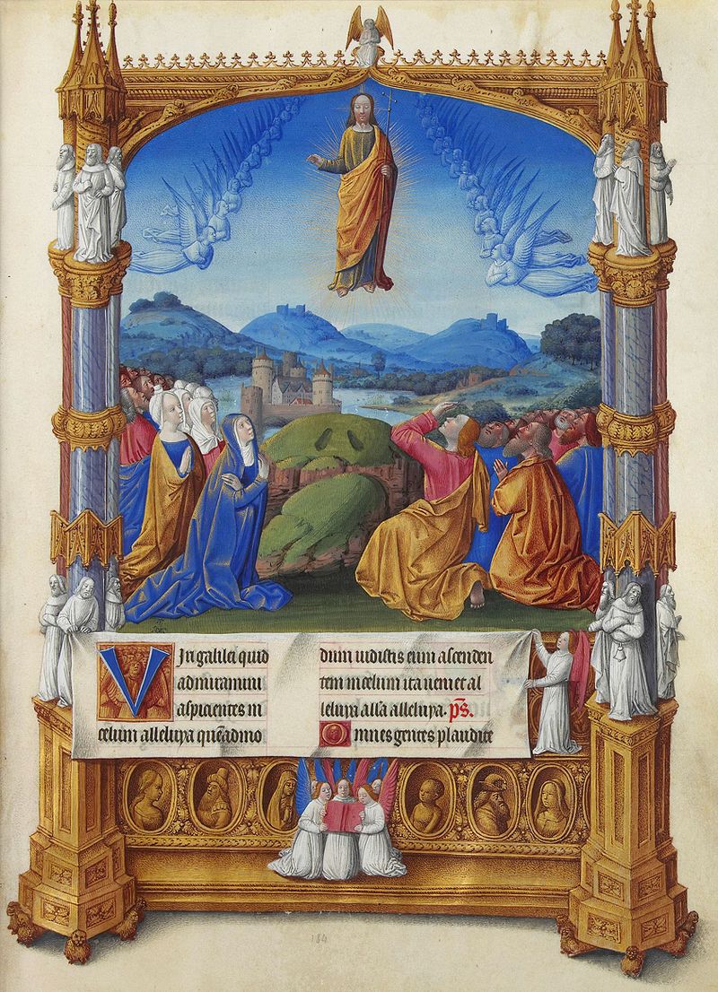 L'Ascension de Notre-Seigneur - Les Très Riches Heures du duc de Berry –. Musée Condé à chantilly