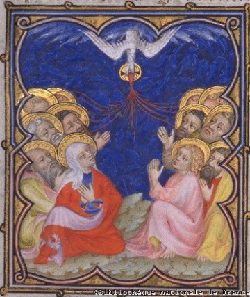 Pentecôte (BNF, LAT 18014) fol. 69 Petites Heures de Jean de Berry France