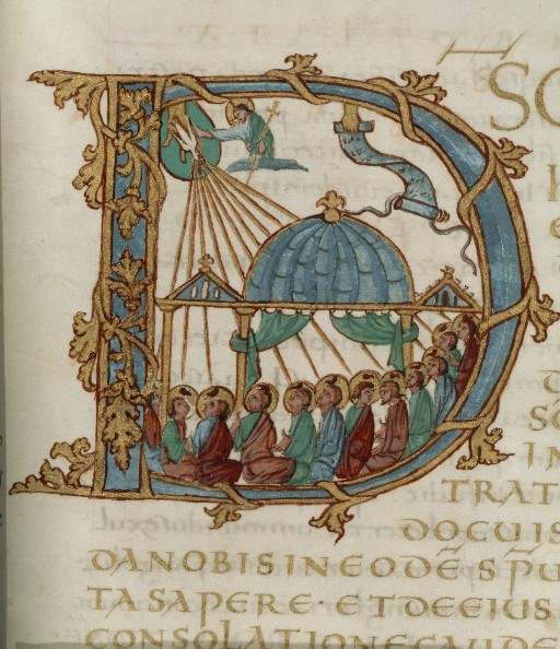 La Pentecôte - Sacramentaire de Drogon de Metz, IXe siècle