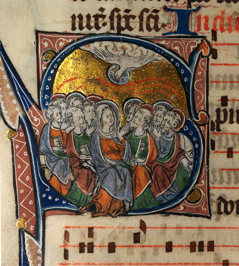 Pentecôte - Enluminure d'un missel du XIVe siècle