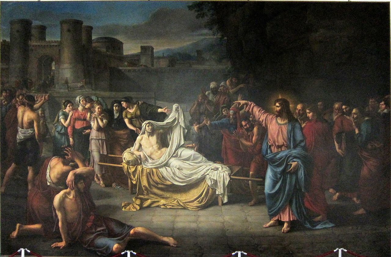 Jean-Baptiste Joseph Wicar, dit le Chevalier Wicar, peintre néo-classique et collectionneur d’art français.  Né à Lille le 22 janvier 1762, et mort à Rome le 7 février 1834. La Résurrection du fils de la veuve de Naïm (1816) – Palais des Beaux-Arts de Lille