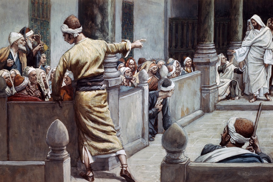 Seizième Dimanche Apres Pentecôte - Fresque du XIe siècle en l’église de Reichenau (Allemagne) Guérison de l'hydropique par James Tissot, pseudonyme de Jacques-Joseph Tissot
