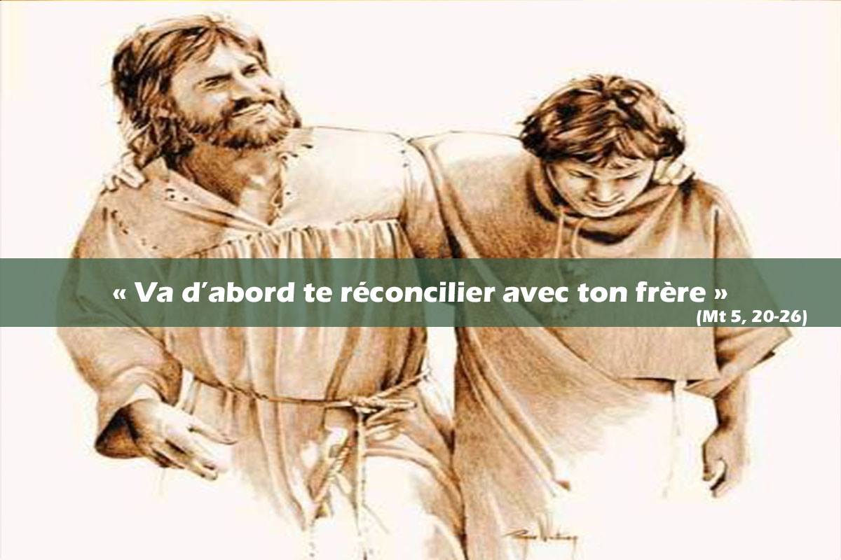 Jésus dit : Si tu présentes ton offrande à l’autel, et que là tu te souviens que ton frère a quelque chose contre toi, laisse là ton offrande devant l’autel, et va d’abord te réconcilier avec ton frère ; puis, viens présenter ton offrande. (Matthieu 5, 23-24) - cinquième dimanche après la Pentecôte